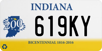 IN license plate 619KY