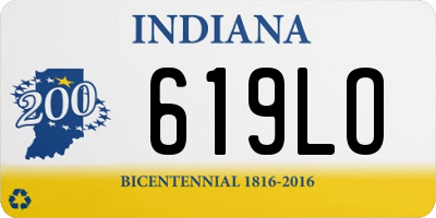 IN license plate 619LO