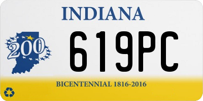 IN license plate 619PC