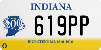 IN license plate 619PP