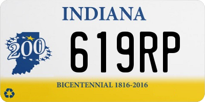 IN license plate 619RP