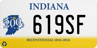 IN license plate 619SF