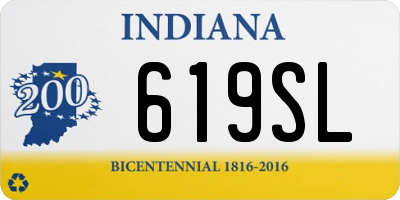 IN license plate 619SL