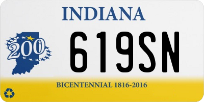 IN license plate 619SN