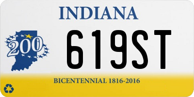 IN license plate 619ST