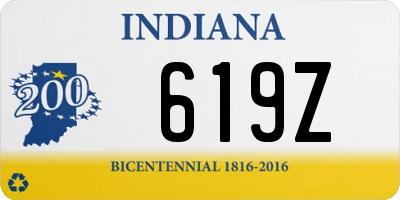 IN license plate 619Z