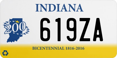 IN license plate 619ZA