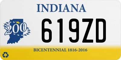 IN license plate 619ZD