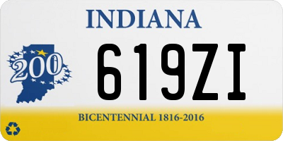 IN license plate 619ZI