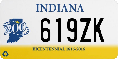 IN license plate 619ZK