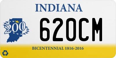 IN license plate 620CM