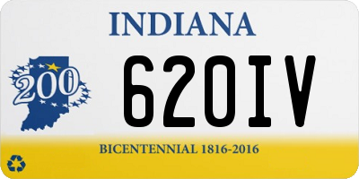 IN license plate 620IV