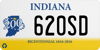 IN license plate 620SD