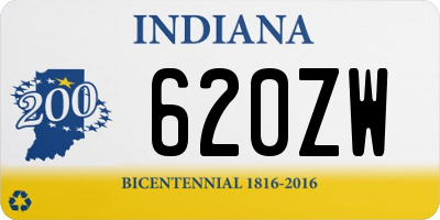 IN license plate 620ZW