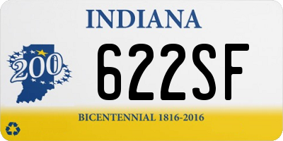 IN license plate 622SF