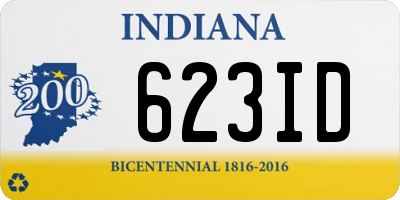 IN license plate 623ID