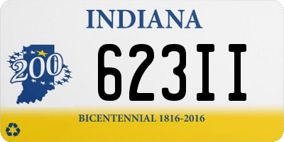 IN license plate 623II