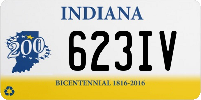 IN license plate 623IV