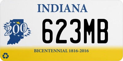 IN license plate 623MB