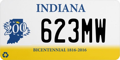 IN license plate 623MW