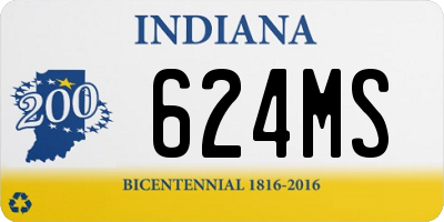 IN license plate 624MS