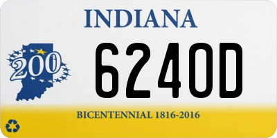 IN license plate 624OD