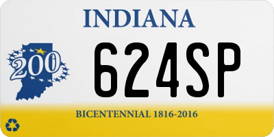 IN license plate 624SP