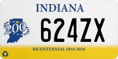 IN license plate 624ZX