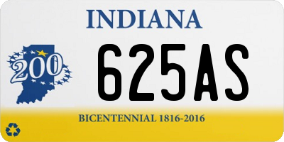 IN license plate 625AS