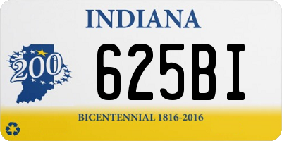 IN license plate 625BI