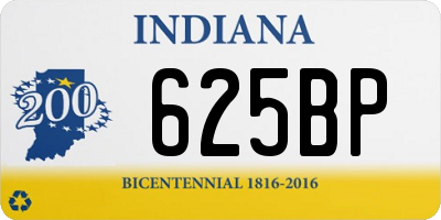 IN license plate 625BP