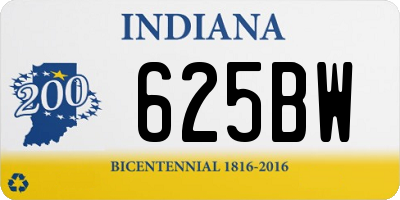 IN license plate 625BW