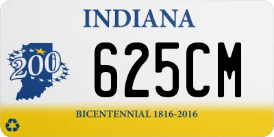 IN license plate 625CM