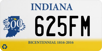 IN license plate 625FM