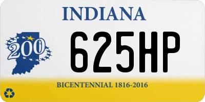 IN license plate 625HP