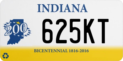 IN license plate 625KT