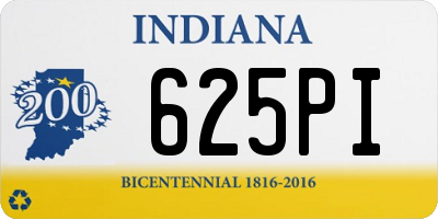 IN license plate 625PI