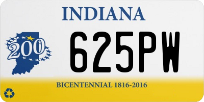 IN license plate 625PW