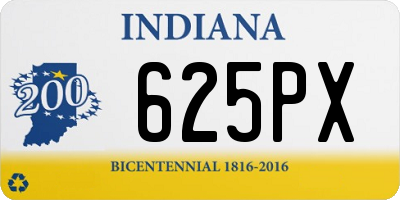 IN license plate 625PX