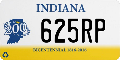 IN license plate 625RP