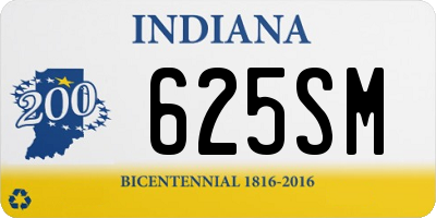 IN license plate 625SM