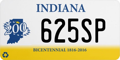 IN license plate 625SP