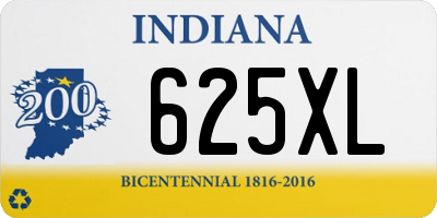 IN license plate 625XL