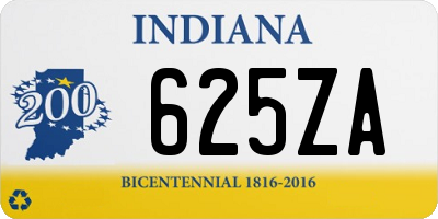 IN license plate 625ZA