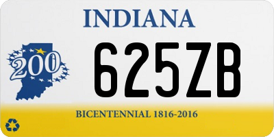IN license plate 625ZB