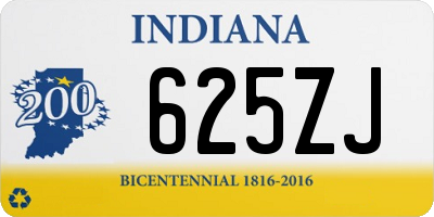 IN license plate 625ZJ