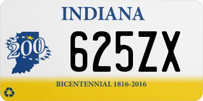 IN license plate 625ZX