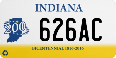 IN license plate 626AC