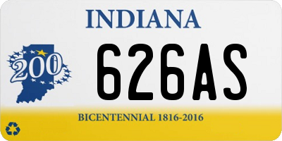 IN license plate 626AS