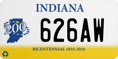 IN license plate 626AW